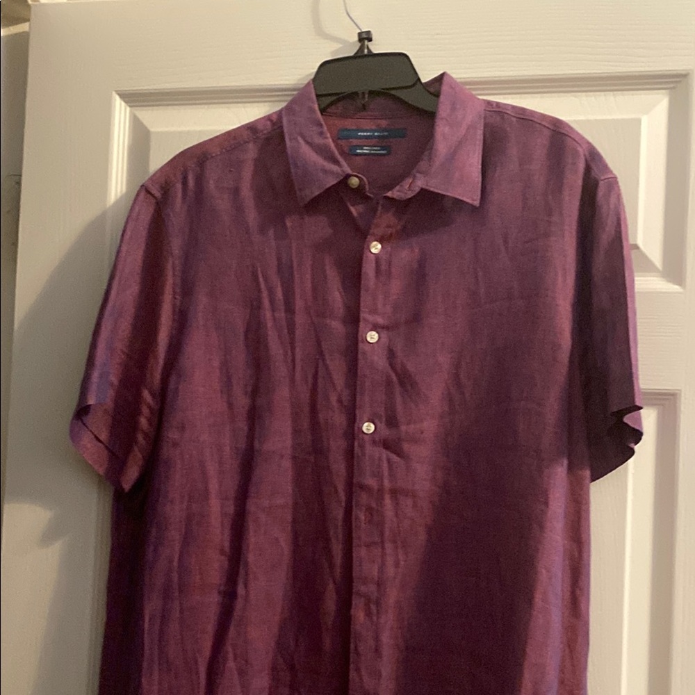 Perry Ellis Purple Casual Button Down Shirt